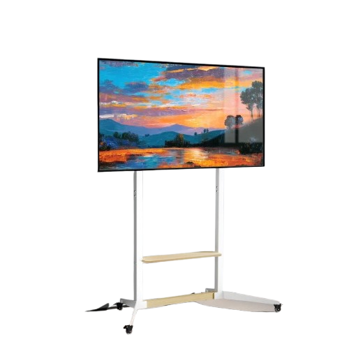 Height Adjustable Steel TV Stand on Wheels - Heavy Duty Mobile Floor Mount Cart for 40Ã¯Â¿Â½100 Inch TVs, 100kg Capacity.