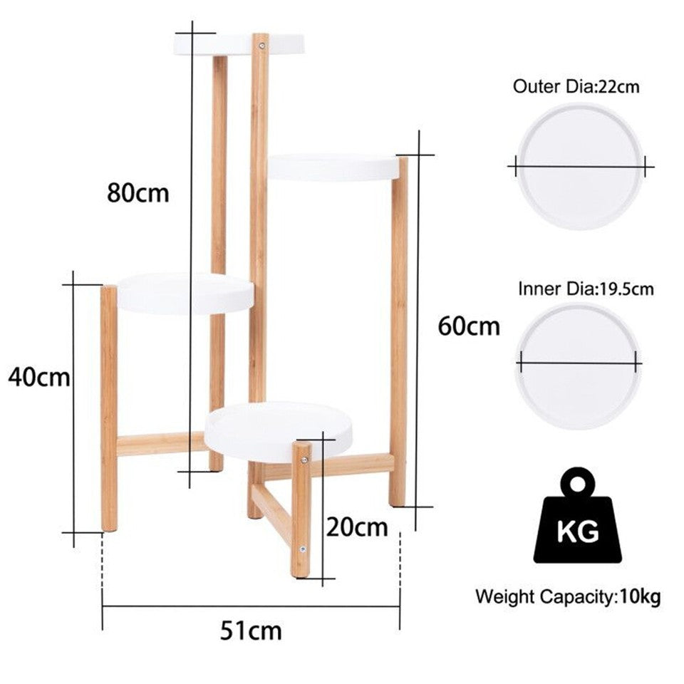4-Tier Plant Stand Corner Flower Pot Holder