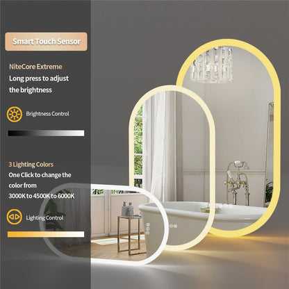 Premium Oval LED Anti-Fog Bathroom Mirror(120x60cm)