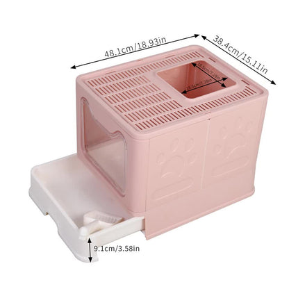 Xxl Large Cat Litter Box Self-Cleaning No Smell Pet Toilet Box With Tray & Scoop