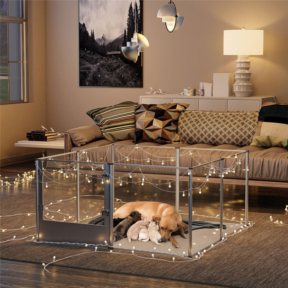 Versatile Sleek Thick Acrylic Pet Playpen Dog Puppies Run Kennel Rabbit Play Pen