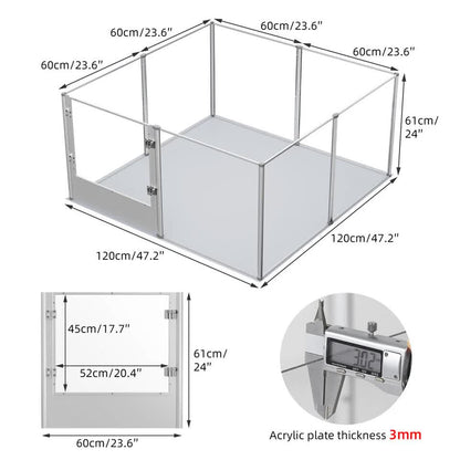 Versatile Sleek Thick Acrylic Pet Playpen Dog Puppies Run Kennel Rabbit Play Pen