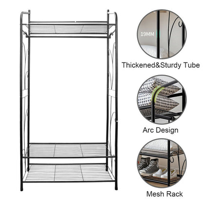 Extra Large Metal Clothes Rail Storage Dress Hanging Garment Rack Portable Stand