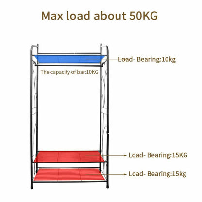 Extra Large Metal Clothes Rail Storage Dress Hanging Garment Rack Portable Stand