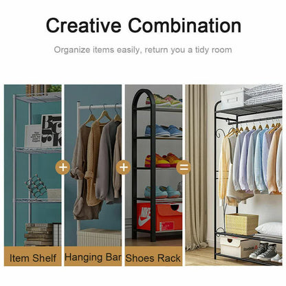 Extra Large Metal Clothes Rail Storage Dress Hanging Garment Rack Portable Stand