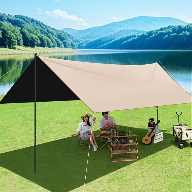 Outdoor camping square sky curtain, black glue sky curtain, sun and rain protection 400*300cm Main Image