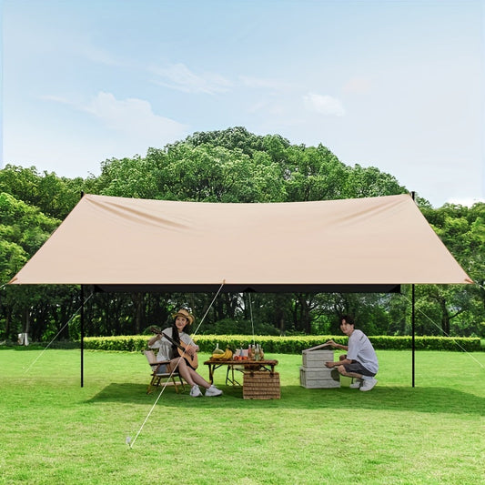Outdoor camping square sky curtain, black glue sky curtain, sun and rain protection.