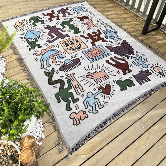 2pcs pack set 180*230cm Bohemian Picnic Blanket, Waterproof Camping Blanket, Outdoor Rug for Camping, Picnic, Beach.