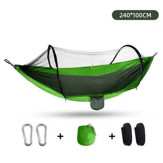 Outdoor Camping Hammock with Mosquito Net - 240x100cm Lightweight Portable Hammock Single.