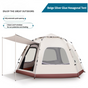 5-8 Person Hexagonal Camping Tent | Double-Layer Silver Coated Waterproof Shelter with Awning (280*280*158cm).