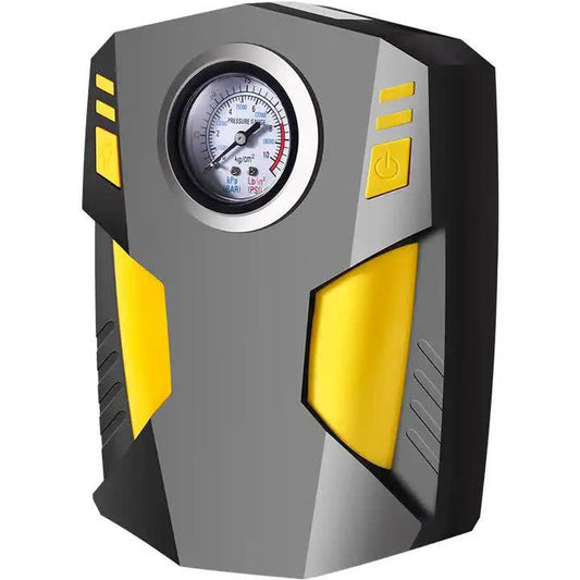 Portable 12V Tire Inflator with LED Light, 120W Air Compressor for Cars, Motorcycles, Bikes, and Inflatables.