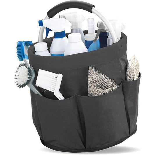 Navy Blue Portable Picnic Basket, Foldable Outdoor Beach Basket with Handle, Multi-Use Storage and Wash Bag.