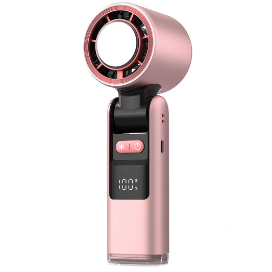 Pink Portable Handheld High-Speed Cooling Fan - Perfect for Outdoor Camping.