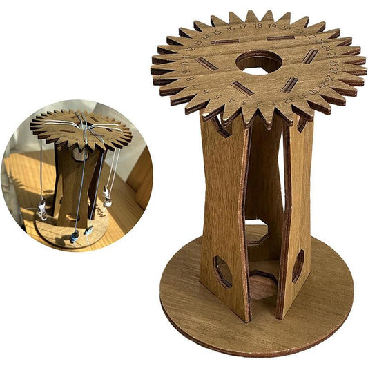 Wooden Kumihimo Marudai Stand â Craft Tool for Braiding and Creative Cord Making.