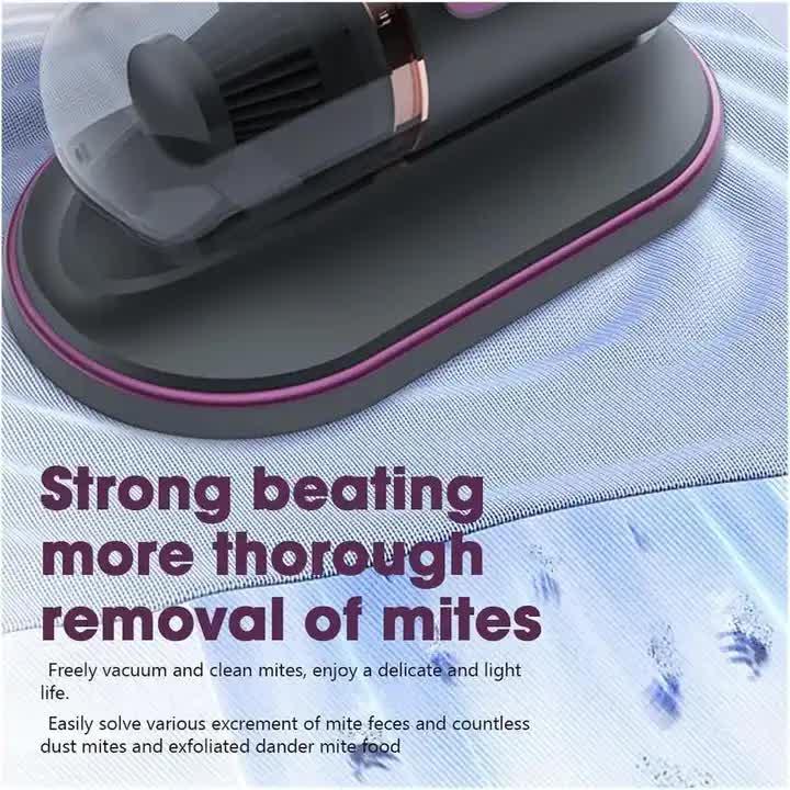 Purple Portable UV Mattress Cleaner, Handheld Wireless Dust Mite Vacuum, Home UV Sterilizer for Bed, Fabric & Upholstery.