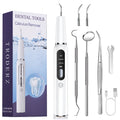 White Portable Ultrasonic Dental Cleaner, Home Use Plaque Remover, Sonic Tooth Stain & Tartar Cleaning Tool