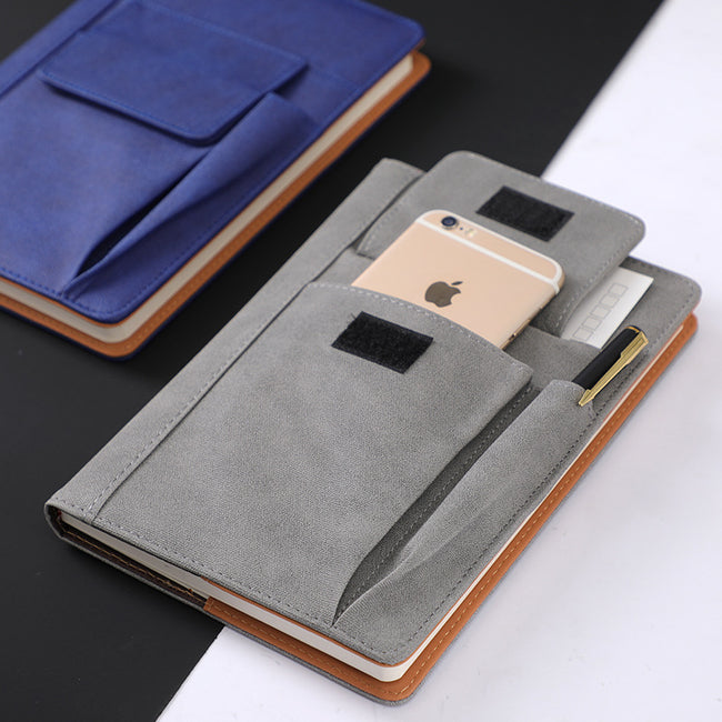 Black A5 Multi-Functional PU Leather Notebook with Pockets - Office Planner and Journal Main Image
