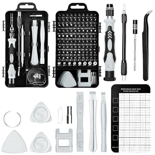 Gray 122-in-1  Precision Screwdriver Tool Kit for Electronics and DIY Repair.