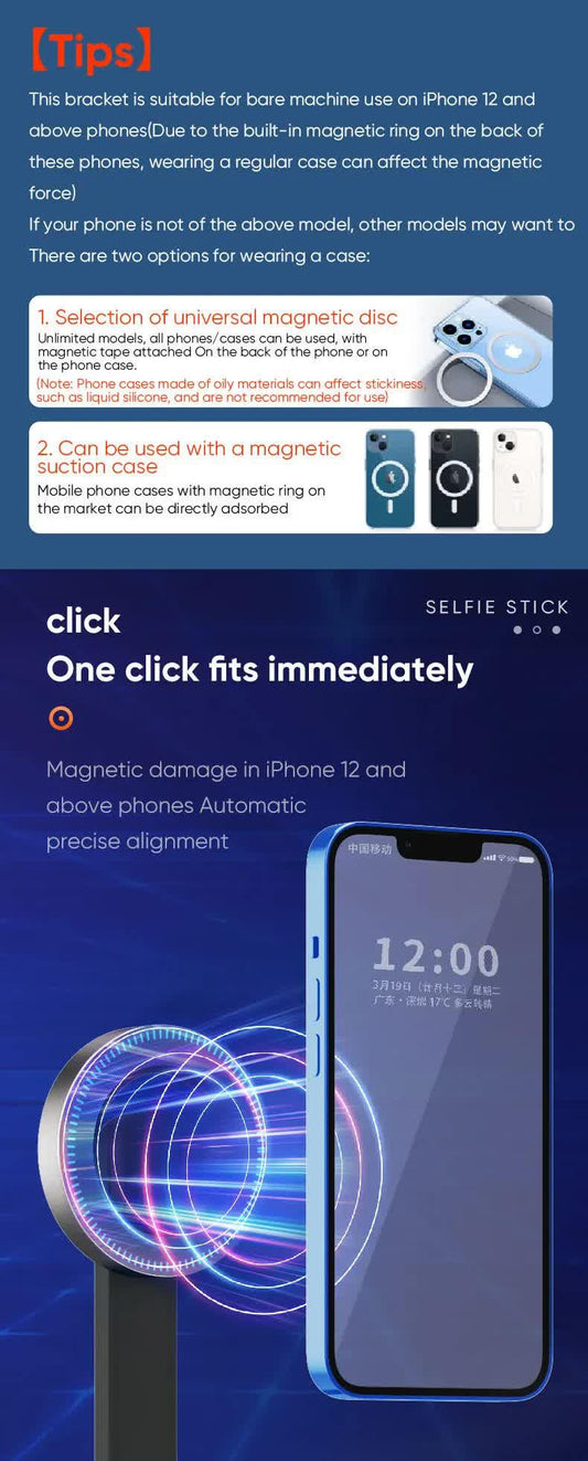 White Multifunctional Foldable Selfie Stick with Tripod Stand & Bluetooth Remote.