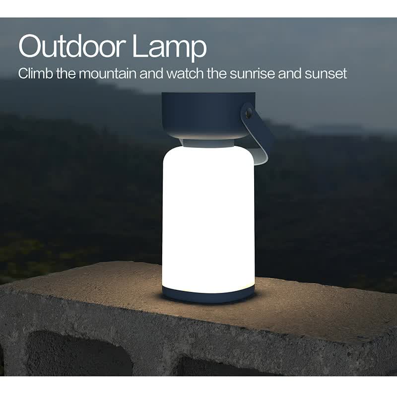Blue Rechargeable Portable Camping Lantern - Lightweight LED Tent Light with Handle.