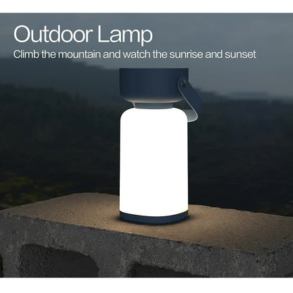 Blue Rechargeable Portable Camping Lantern - Lightweight LED Tent Light with Handle.