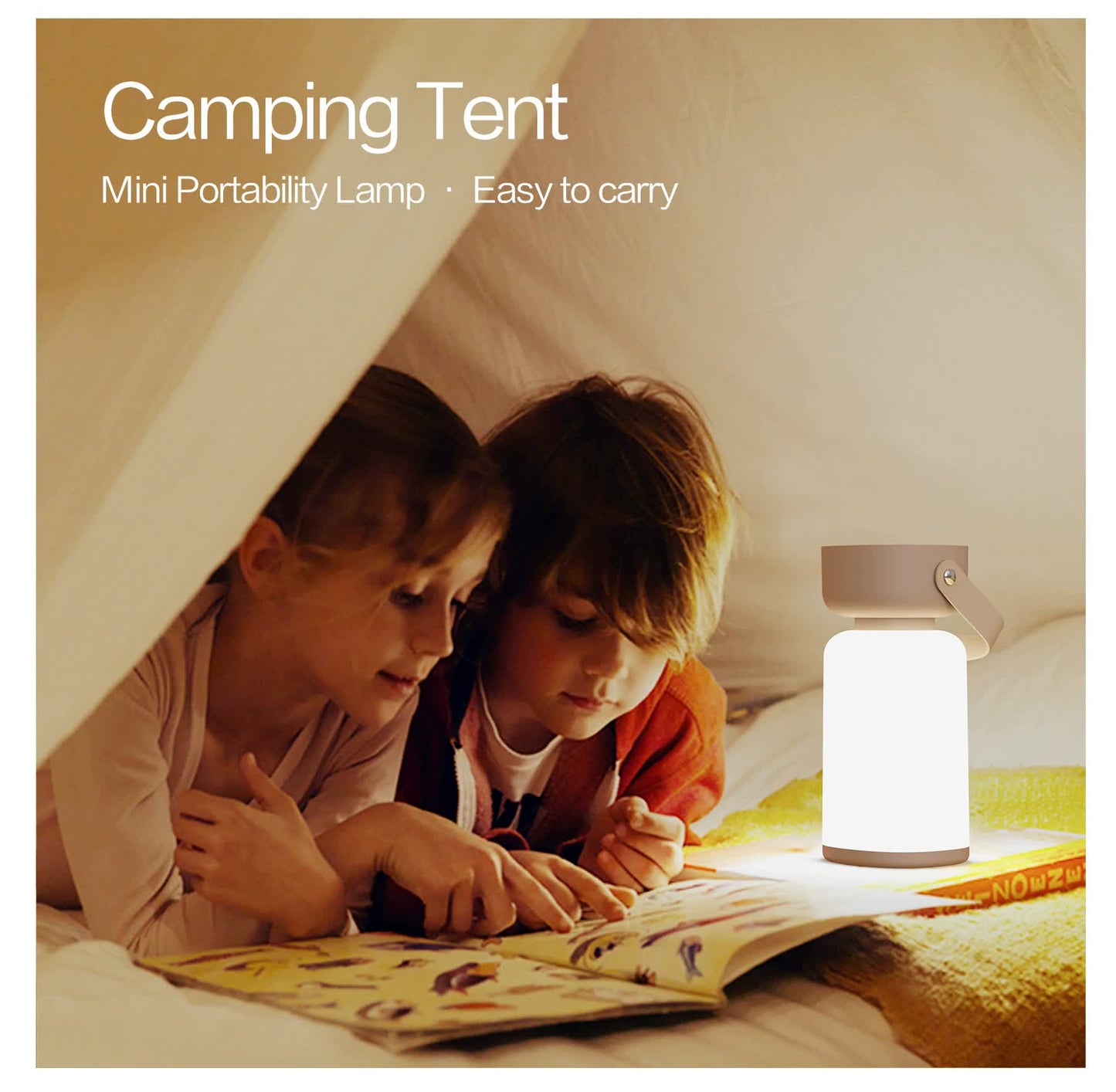Blue Rechargeable Portable Camping Lantern - Lightweight LED Tent Light with Handle.