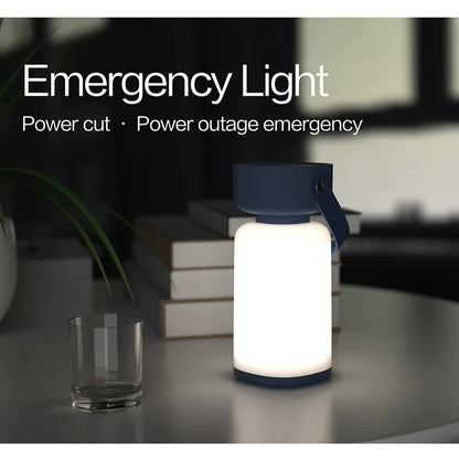 Blue Rechargeable Portable Camping Lantern - Lightweight LED Tent Light with Handle.