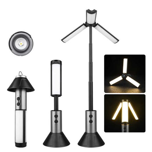 Multifunctional Telescopic Camping Lantern â Portable LED Light with Adjustable Height and USB-C Charging (Up to 51.8 cm).