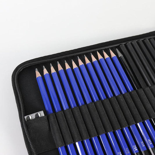 Light Blue 40-Piece Drawing Pencil Set, Professional Art Kit in Convenient Storage Case.