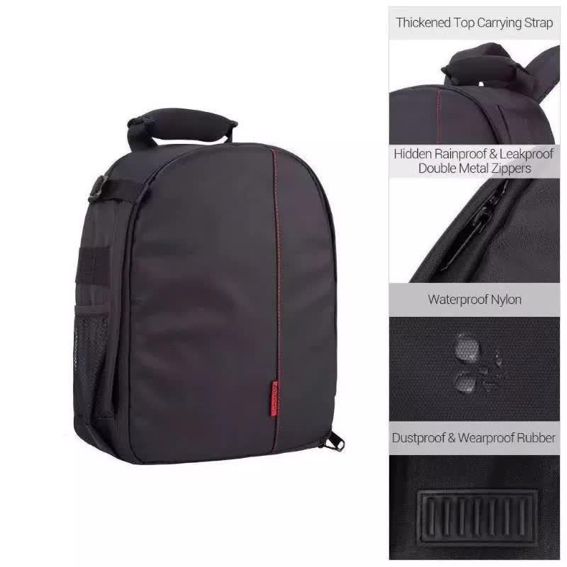 Orange Lining Water-Resistant DSLR Camera Backpack with Tripod Holder, Lightweight and Spacious Photography Bag for Outdoor Use(Camera and accessories are props, not included).