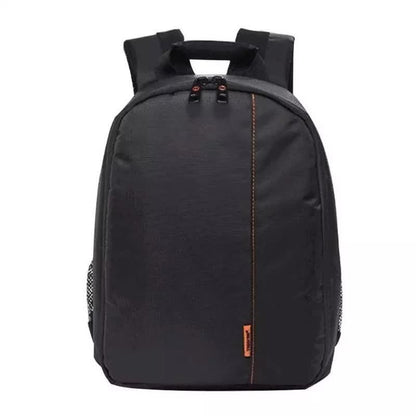 Orange Lining Water-Resistant DSLR Camera Backpack with Tripod Holder, Lightweight and Spacious Photography Bag for Outdoor Use(Camera and accessories are props, not included).