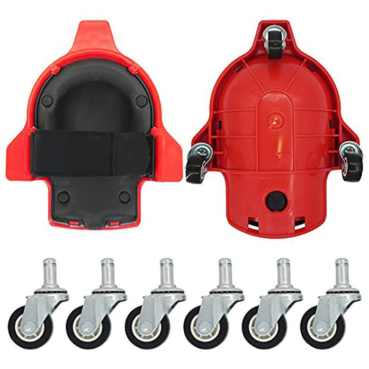 1 Pair Set Red Multi-Function Knee Pads with Swivel Wheels for Comfortable Knee Protection â Ideal for Construction, Tiling, Woodworking & More.