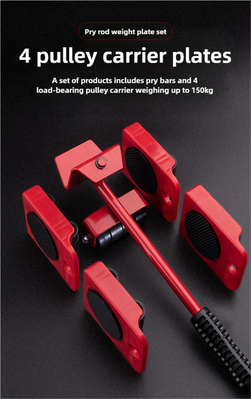 2 Pcs Red Heavy Duty Furniture Moving System, Sliding Dolly Tools for Easy Transport of Appliances, Furniture, and Heavy Objects.