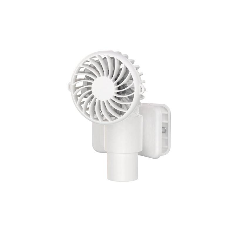 White Portable Multifunctional Clip Fan DQ261 - 1000mAh Battery, 3-Speed, Quiet Cooling for Summer.