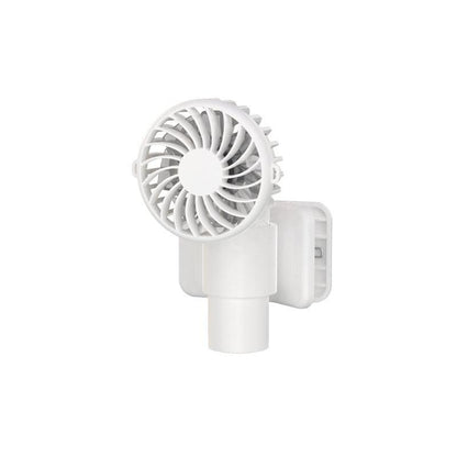 White Portable Multifunctional Clip Fan DQ261 - 1000mAh Battery, 3-Speed, Quiet Cooling for Summer.