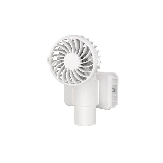 White Portable Multifunctional Clip Fan DQ261 - 1000mAh Battery, 3-Speed, Quiet Cooling for Summer.
