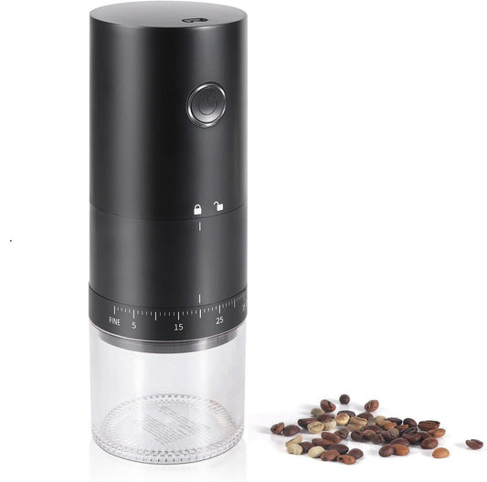 Portable Electric Coffee Grinder - 1500mAh Battery, 30-Mesh Fine Grind, USB-C Charging.