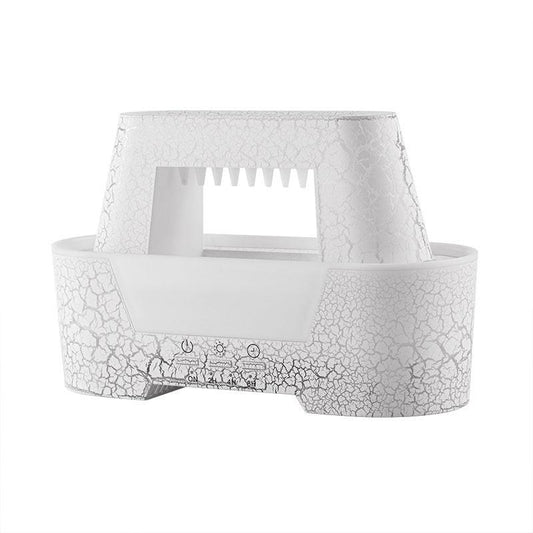 White 300ml Ultrasonic Aroma Diffuser with Cracked Light Design - Cool Mist Humidifier for Home and Office.