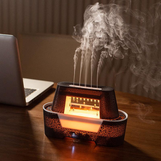 Black 300ml Ultrasonic Aroma Diffuser with Cracked Light Design - Cool Mist Humidifier for Home and Office.