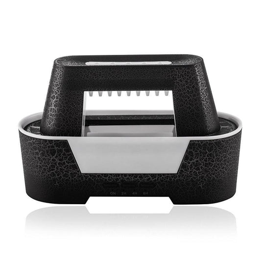 Black 300ml Ultrasonic Aroma Diffuser with Cracked Light Design - Cool Mist Humidifier for Home and Office.