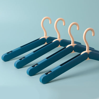 2PCS  White Portable Travel Hanger with Hidden Clips - Lightweight Folding Clothes Hanger for Socks and Small Items
