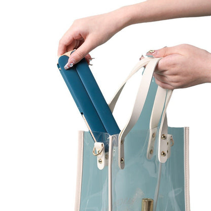 2PCS  White Portable Travel Hanger with Hidden Clips - Lightweight Folding Clothes Hanger for Socks and Small Items