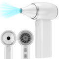 White Portable Turbo Handheld Blower Fan - 130000RPM High-Speed Mini Fan with 5000mAh Battery.