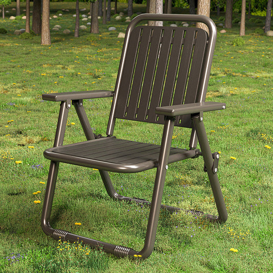 Coffee Portable Folding Chair - Outdoor Beach and Camping Recliner.