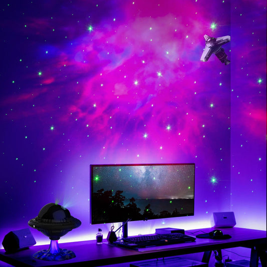 Flying Saucer Starry Sky Projection Lamp - Ambient Mood Light.