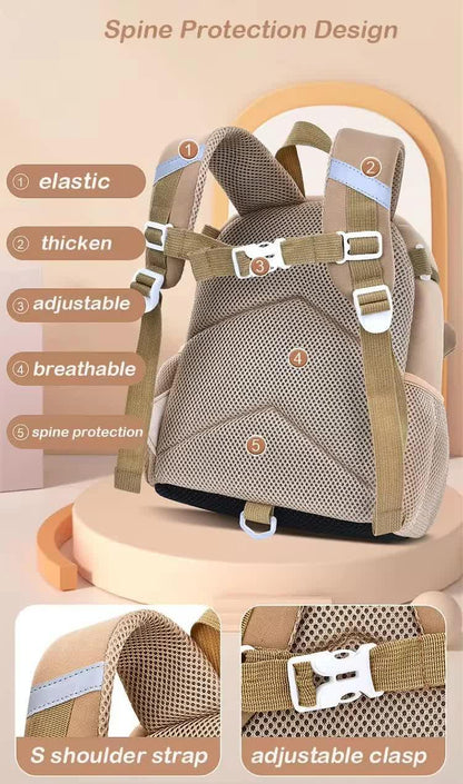 Yellow Tiger Cute Animal  Kids Backpack - Lightweight Toddler School Bag - Soft 3D Cartoon Daypack for Kindergarten & Childcare- Boys Girls Ages 1-3.