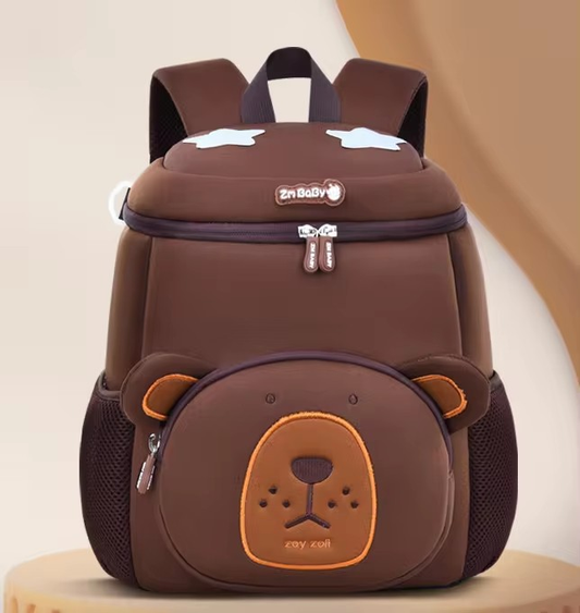 Coffee Bear Cute Animal  Kids Backpack - Lightweight Toddler School Bag - Soft 3D Cartoon Daypack for Kindergarten & Childcare- Boys Girls Ages 1-3.