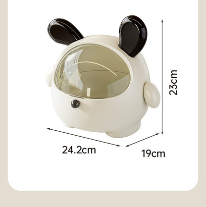 2PCS Pink + Rose red -Cute Puppy Desktop Bin with Lid - Mini Trash Can & Storage Organiser - Kawaii Office Decor for Vanity & Home Office