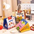 3 PCS Cute Cartoon Large Capacity Lunch Bag - Portable Soft  Handbag for School and Office - Reusable Picnic Food Storage Pouch with Comfortable Rope Handles.