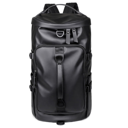 Black Large Capacity Men's Travel Backpack with Shoe Compartment - Water-Resistant Coated Fabric Business Weekender Bag - Casual Duffel Backpack with Dry-Wet Separation for Gym, Hiking, and 14-Inch Laptop